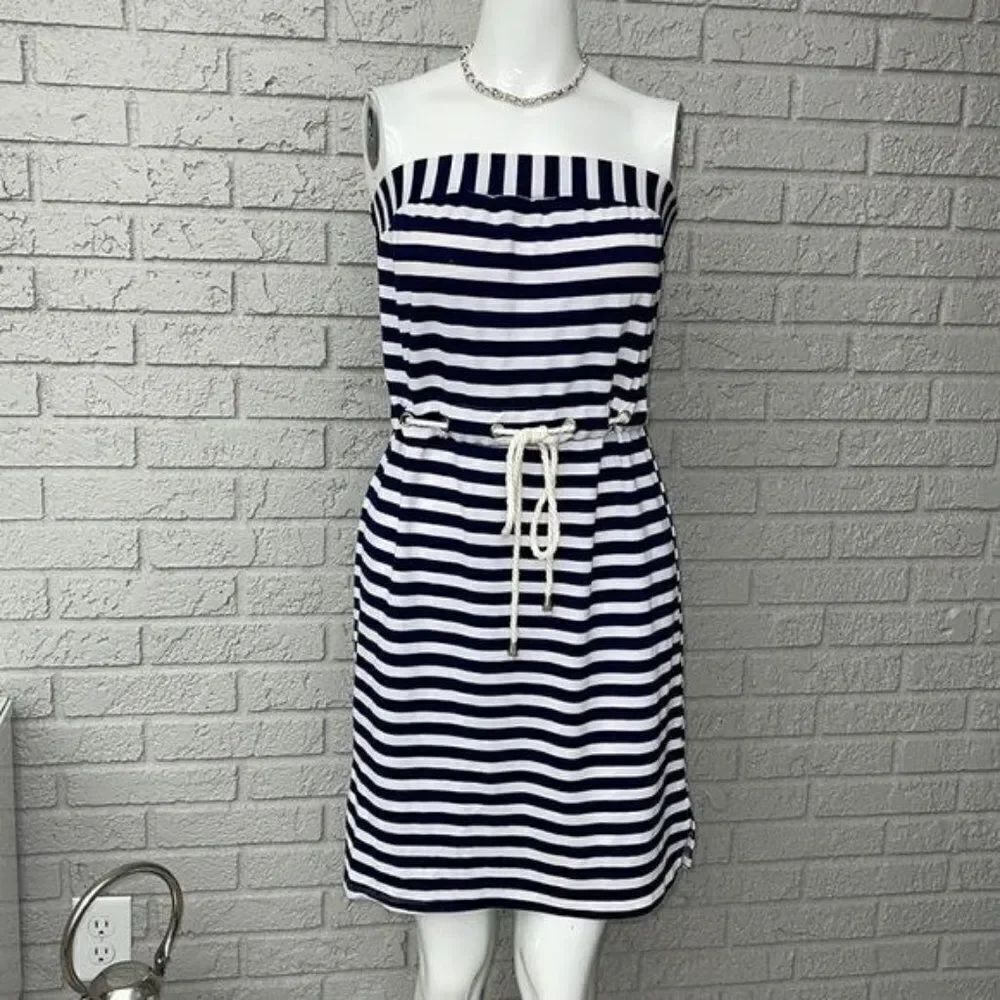 Sandiva Striped Strapless Dress Size S